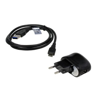 Set USB cable + USB Adapter for Teclast P20HD, USB-C 3.0, 2100mA
