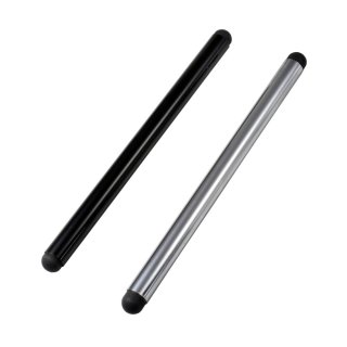 Stylus para pantallas capacitivas, compatible con Clust, paquete de 2, negro plateado, longitud: 103 mm Ø5 mm