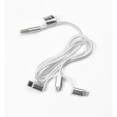 USB Kabel doppelt geflochtenes Nylon, 3 Adapter, ca. 1 Meter