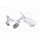 USB Kabel doppelt geflochtenes Nylon, 3 Adapter, ca. 1 Meter