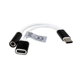 Stereo Audio Adapter compatible with AMG, USB-C to 3.5mm jack + charging socke