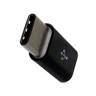 Micro USB Adapter kompatibel mit Emporia, USB-C auf Micro USB, schwarz