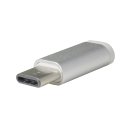 Adapter von Micro-USB 2.0 Buchse auf USB Type C, silber,...