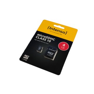 Carte mémoire 4 Go compatible avec Aiptek, classe 10, microSDHC, + adaptateur SD
